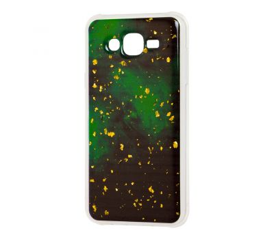 Чохол для Samsung Galaxy J7 (J700) Art confetti "темно-зелений"