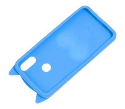 3D чохол для Huawei P Smart Plus кіт з блискітками блакитний 896608
