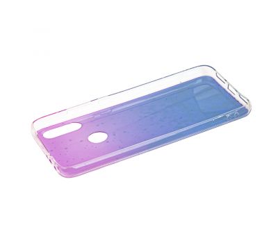 Чохол для Xiaomi Redmi 7 блискітки + popsocket "рожево-синій" 913086