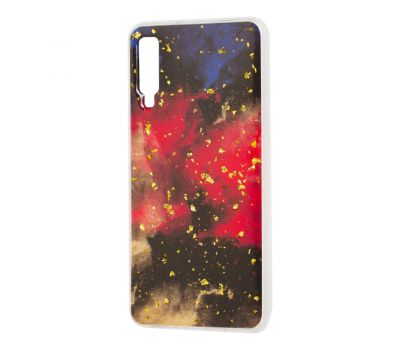 Чохол для Samsung Galaxy A7 2018 (A750) Art confetti "темно-червоний"