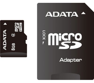 Карта пам'яті micro SD A-Data 8 Gb class 4 + adapter SD