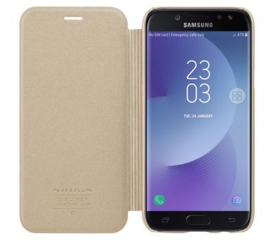 Чохол книжка для Samsung Galaxy J5 2017 (J530) Nillkin Sparkle золотий 926466