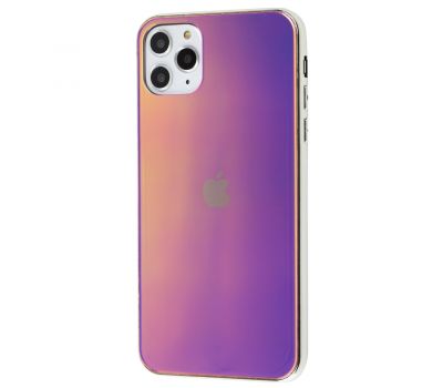 Чохол для iPhone 11 Pro Max Rainbow glass з лого фіолетовий