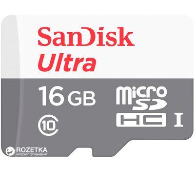 Карта пам'яті micro SanDisk Ultra 16 Gb/cl 10/(UHS-1) (80Mb/s 533x) (GN3MA)+ adapter