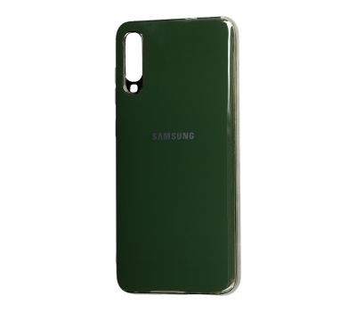 Чохол для Samsung Galaxy A70 (A705) Silicone case (TPU) темно-зелений