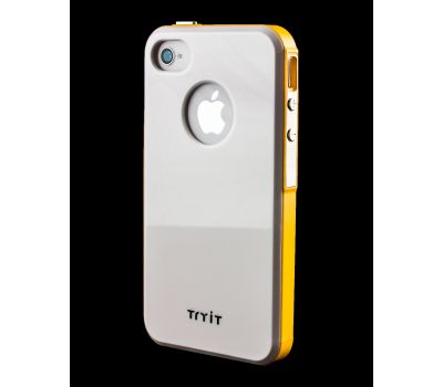 Накладка для iPhone 4 Tryit білий/оранжевий