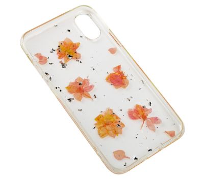 Чохол Nature Flowers для iPhone X / Xs гербарій рожеві квіти 973436