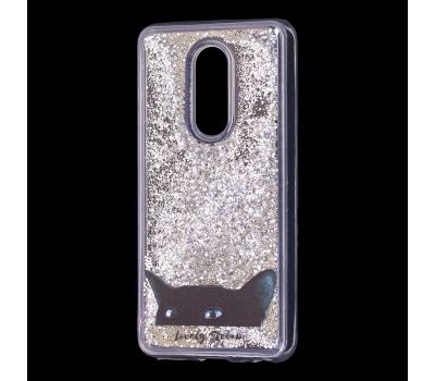Чохол для Meizu M8 Lite Блискучі вода сріблястий "чорний кіт"