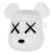 Чохол для Apple Airpods 3D іграшка з карабіном "Bearbrick" білий 1004095