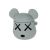 Чохол для Apple Airpods 3D іграшка з карабіном "Bearbrick" сірий 1008210