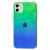 Чохол для iPhone 11 Rainbow glass з лого зелений 1105362