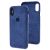 Чохол для iPhone X/Xs Alcantara 360 темно-синій 1689844