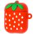 Чохол для Apple Airpods 3D cartoon з карабіном strawberry 2649655