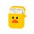 Чохол для Apple Airpods 3D cartoon з карабіном курча жовтий 789559