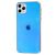 Чохол для iPhone 11 Pro Max Rainbow glass з лого блакитним 950628